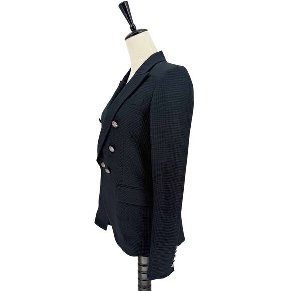 Veronica Beard Miller Dickey Jacket Navy Blue and Black Textured Blazer Size 6 - Picture 9 of 11